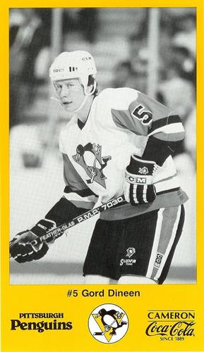 1988-89 Cameron Coca-Cola Pittsburgh Penguins #NNO Gord Dineen Front