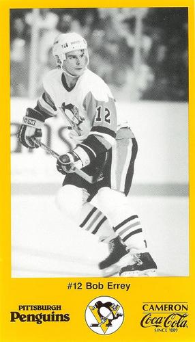 1988-89 Cameron Coca-Cola Pittsburgh Penguins #NNO Bob Errey Front
