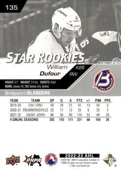 2022-23 Upper Deck AHL #135 William Dufour Back