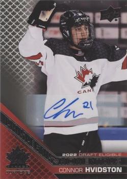 2022-23 Upper Deck Team Canada Juniors - Prospectus Momentous Autographs #PM-4 Connor Hvidston Front