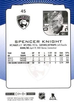 2022-23 O-Pee-Chee - Blue Border #45 Spencer Knight Back