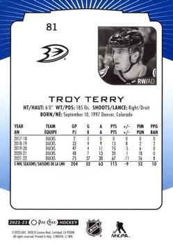 2022-23 O-Pee-Chee - Blue Border #81 Troy Terry Back