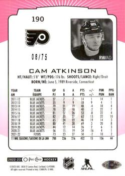 2022-23 O-Pee-Chee - Neon Pink Border #190 Cam Atkinson Back