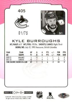 2022-23 O-Pee-Chee - Neon Pink Border #405 Kyle Burroughs Back
