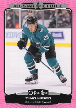 2022-23 O-Pee-Chee - Neon Pink Border #537 Timo Meier Front