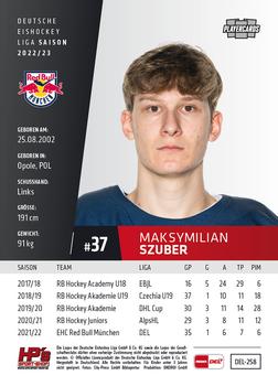 2022-23 Playercards (DEL) #258 Maksymilian Szuber Back