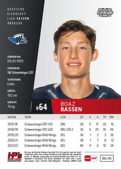 2022-23 Playercards (DEL) #316 Boaz Bassen Back