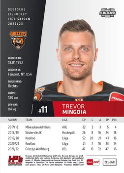 2022-23 Playercards (DEL) #360 Trevor Mingoia Back