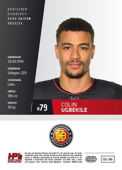 2022-23 Playercards (DEL) #386 Colin Ugbekile Back