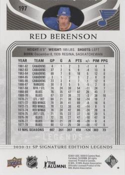 2020-21 SP Signature Edition Legends - Black #197 Red Berenson Back