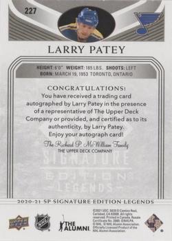 2020-21 SP Signature Edition Legends - Black #227 Larry Patey Back