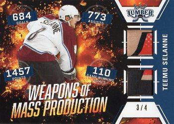 2021-22 Leaf Lumber - Weapons of Mass Production Navy Blue #WMP-17 Teemu Selanne Front