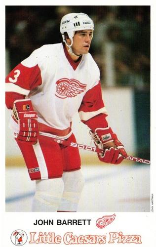 1985-86 Little Caesars Detroit Red Wings #NNO John Barrett Front