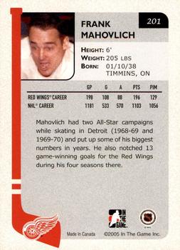 2004-05 In The Game Franchises US West - SportsFest Chicago #201 Frank Mahovlich Back