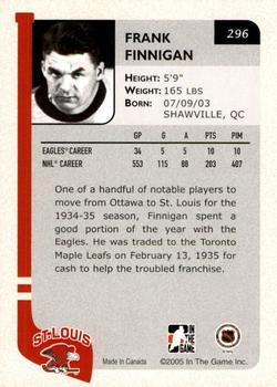 2004-05 In The Game Franchises US West - SportsFest Chicago #296 Frank Finnigan Back
