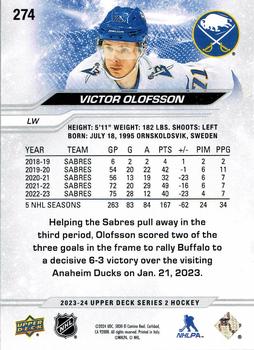 2023-24 Upper Deck #274 Victor Olofsson Back