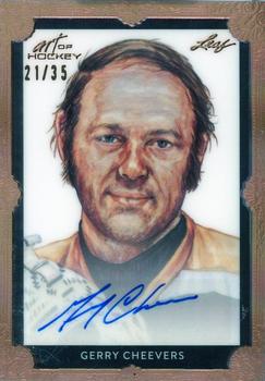 2022 Leaf Art of Hockey - Base Autograph Portrait Bronze Spectrum #PA-GC1 Gerry Cheevers Front