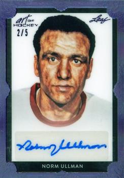 2022 Leaf Art of Hockey - Base Autograph Portrait Purple Spectrum #PA-NU1 Norm Ullman Front