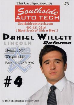 2013-14 Lincoln Stars (USHL) Series 1 #3 Daniel Willett Back