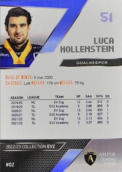 2022-23 AMPIR EV Zug (Unlicensed) #02 Luca Hollenstein Back