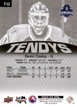 2022-23 Upper Deck AHL - Tendys #T-13 Devin Cooley Back