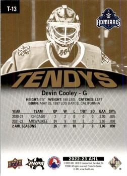 2022-23 Upper Deck AHL - Tendys Gold #T-13 Devin Cooley Back