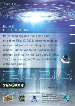 2022-23 Upper Deck Synergy - 2030 #1 OF 18 Elias Pettersson Back