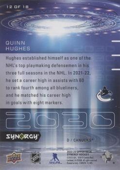 2022-23 Upper Deck Synergy - 2030 #12 OF 18 Quinn Hughes Back