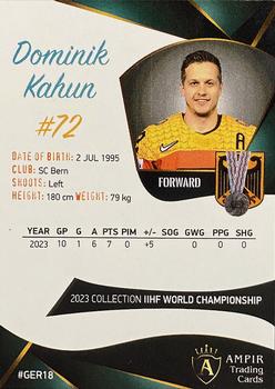 2023 AMPIR IIHF World Championship Team Germany #GER18 Dominik Kahun Back