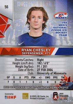 2023 BY Cards IIHF World Junior Championship #56 Ryan Chesley Back