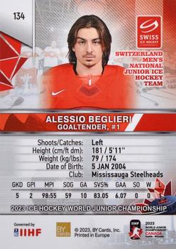 2023 BY Cards IIHF World Junior Championship #134 Alessio Beglieri Back