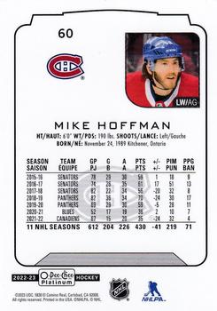 2022-23 O-Pee-Chee Platinum #60 Mike Hoffman Back