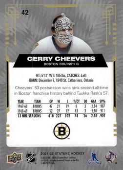 2021-22 Upper Deck Stature - Photo Variant Green #42 Gerry Cheevers Back