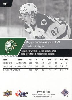 2022-23 Upper Deck CHL #89 Ryan Winterton Back
