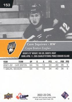 2022-23 Upper Deck CHL #153 Cam Squires Back