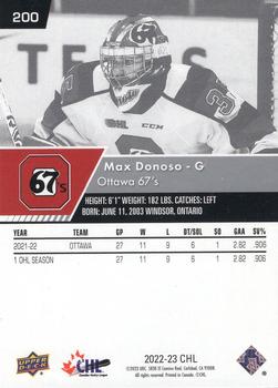 2022-23 Upper Deck CHL #200 Max Donoso Back