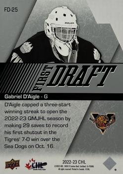 2022-23 Upper Deck CHL - First Draft #FD-25 Gabriel D'Aigle Back