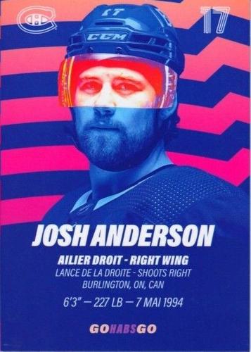 2022-23 Montreal Canadiens #NNO Josh Anderson Back