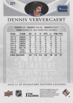 2020-21 SP Signature Edition Legends - Silver Script #221 Dennis Ververgaert Back