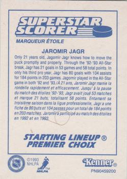 1993 Kenner Starting Lineup Cards Canadian (French/English) #PN90459200 Jaromir Jagr Back