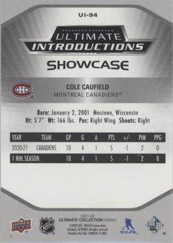 2021-22 Upper Deck Ultimate Collection - Ultimate Introductions #UI-94 Cole Caufield Back