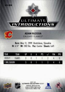2021-22 Upper Deck Ultimate Collection - Ultimate Introductions Gold #UI-89 Adam Ruzicka Back