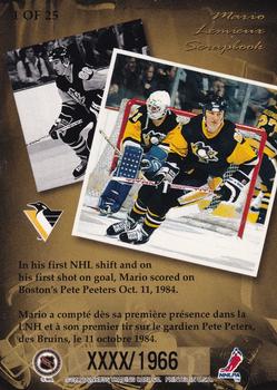 1996-97 Donruss Canadian Ice - Mario Lemieux Scrapbook Executive Proofs #1 Mario Lemieux Back