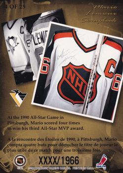 1996-97 Donruss Canadian Ice - Mario Lemieux Scrapbook Executive Proofs #4 Mario Lemieux Back