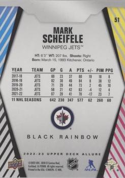 2022-23 Upper Deck Allure - Black Rainbow #51 Mark Scheifele Back
