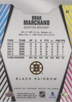 2022-23 Upper Deck Allure - Black Rainbow #57 Brad Marchand Back