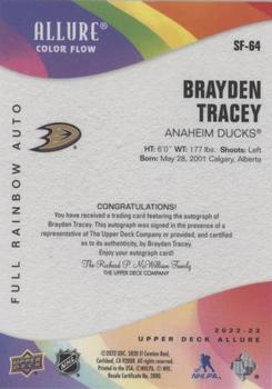 2022-23 Upper Deck Allure - Color Flow Autographs Full Rainbow #SF-64 Brayden Tracey Back