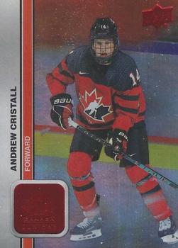 2023 Upper Deck Team Canada Juniors - Red Patterned Foilboard #24 Andrew Cristall Front