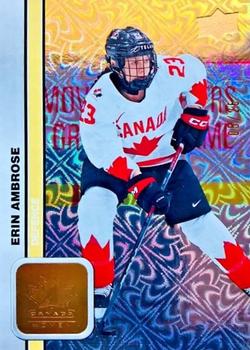 2023 Upper Deck Team Canada Juniors - Gold Patterned Foilboard #48 Erin Ambrose Front