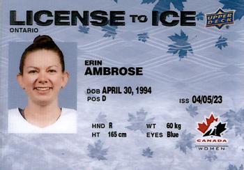 2023 Upper Deck Team Canada Juniors - License to Ice #LI-49 Erin Ambrose Front